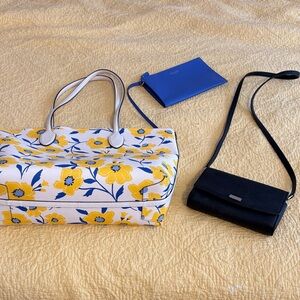 Kate Spade bundle: Tote Bag with Blue wallet plus black crossbody